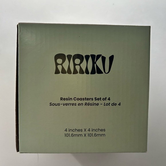 RIRIKU resin coaster set of 4 - Picture 4 of 5